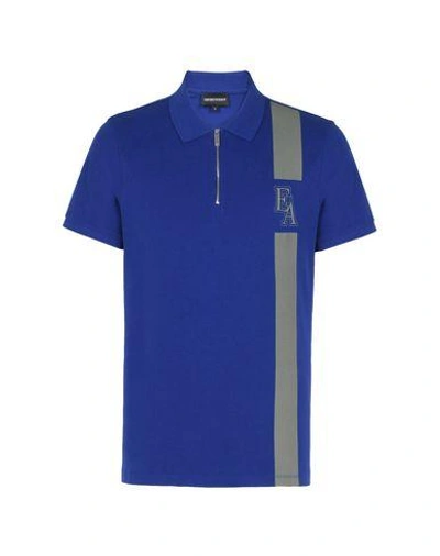 Shop Emporio Armani Polo Shirts In Blue