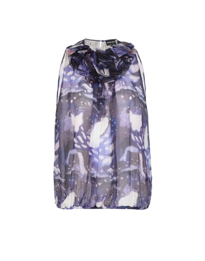 Shop Giorgio Armani Woman Top Purple Size 14 Silk