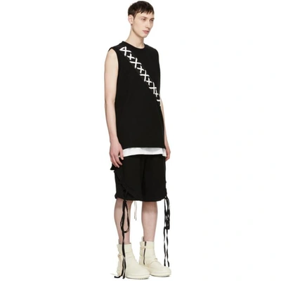 Shop D.gnak By Kang.d Black X-string Tank Top