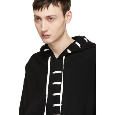 D.GNAK Lace-up Hoodie in Black for Men