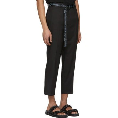 Shop D By D Black Thorn Tape Belt Trousers