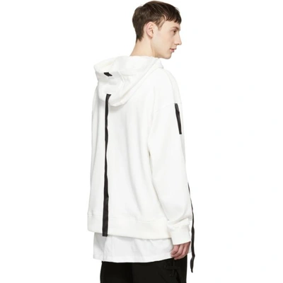 Shop D.gnak By Kang.d Ssense Exclusive White Three Tapes Hoodie In White_
