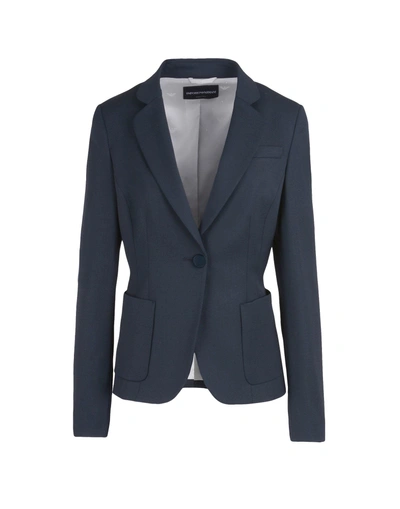 Shop Emporio Armani Sartorial Jacket In Dark Blue