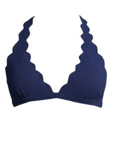Shop Marysia Spring Halter Bikini Top In Mirtillo
