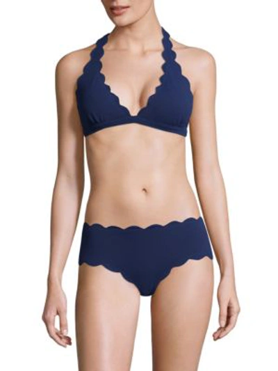 Shop Marysia Spring Halter Bikini Top In Mirtillo