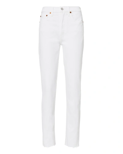 Shop Re/done Ankle Crop White Jeans