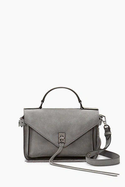 Shop Rebecca Minkoff Grey Denim Small Darren Messenger Bag |