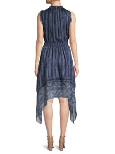 Shop Shoshanna Women's Barissa Silk Dress In Navy White