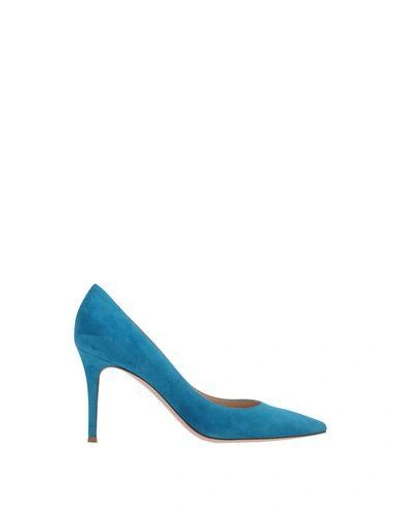 Shop Gianvito Rossi Pumps In Turquoise