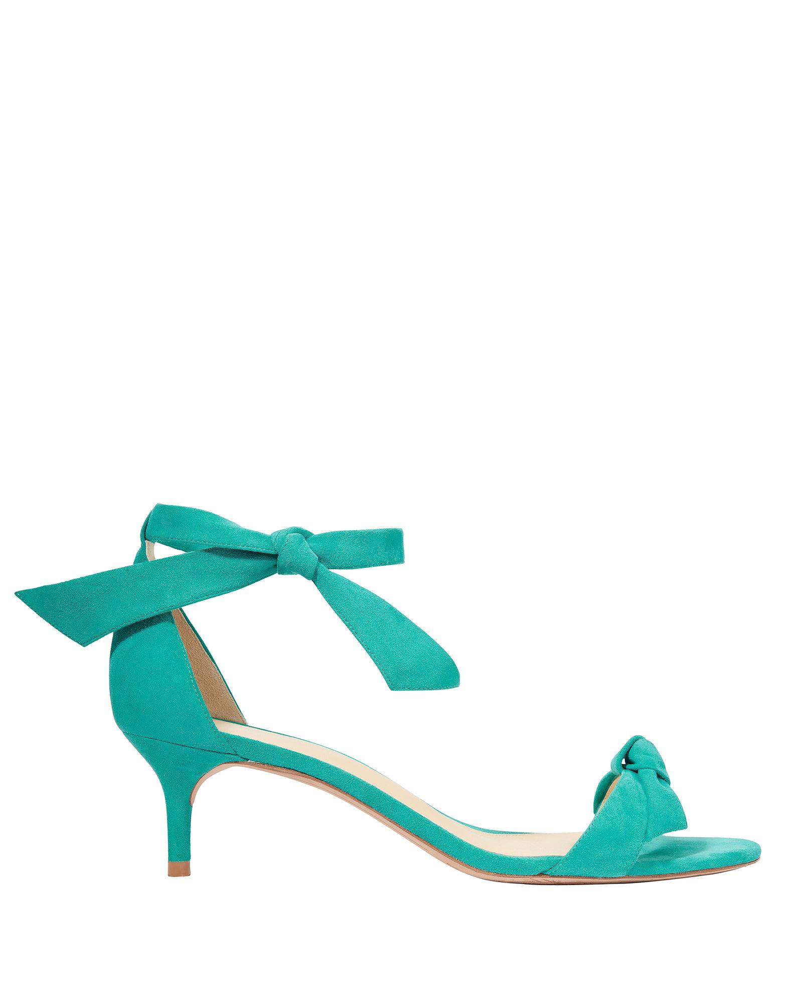 turquoise kitten heel sandals