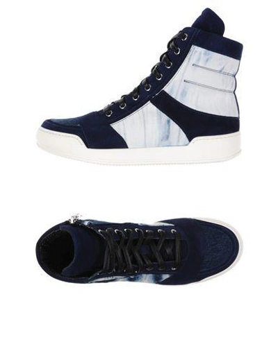 Shop Balmain Sneakers In Dark Blue