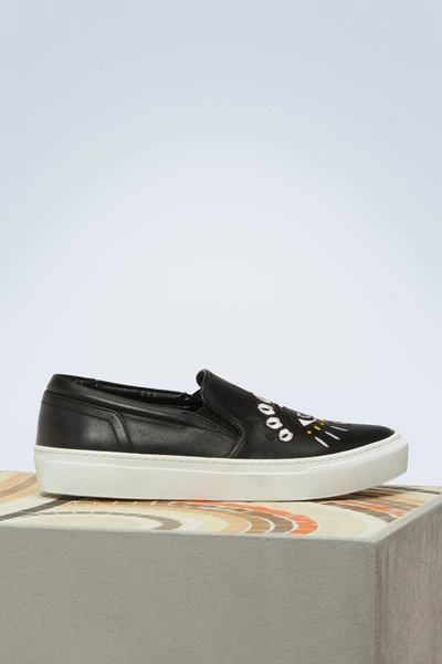 Shop Kenzo K-skate Eye Sneakers In Black