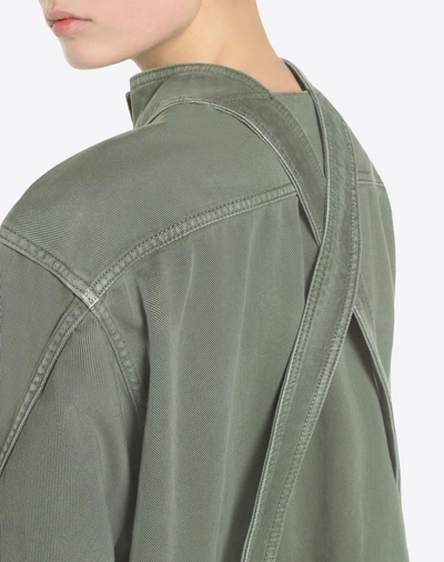 Shop Valentino Denim Jacket In Military Green