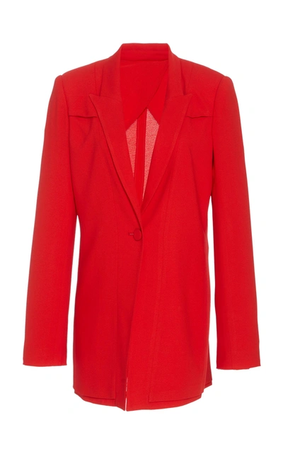 Shop Diane Von Furstenberg Collared Blazer In Red