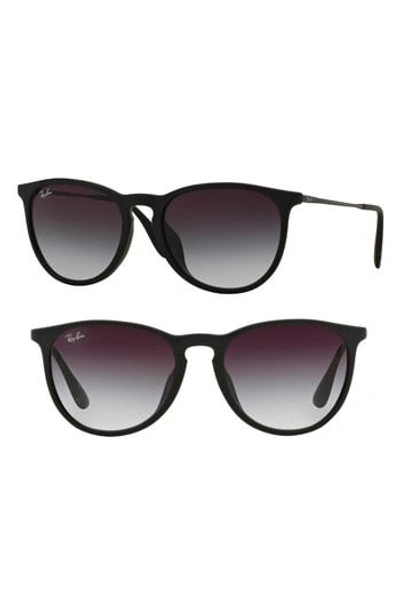 Shop Ray Ban Erika Classic 57mm Sunglasses In Matte Black