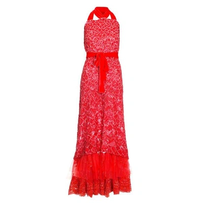 Shop Jiri Kalfar Red Sequin Dress