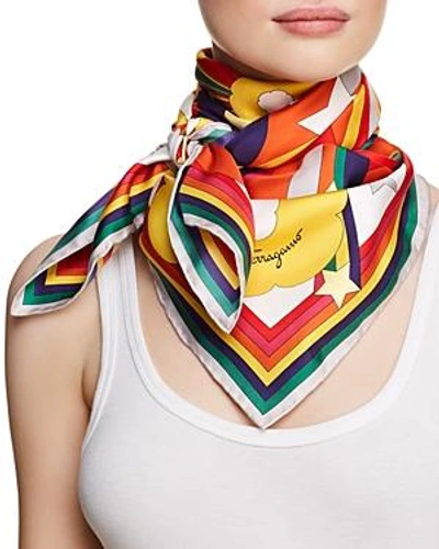 Shop Ferragamo Explosion Printed Silk Scarf In Multi