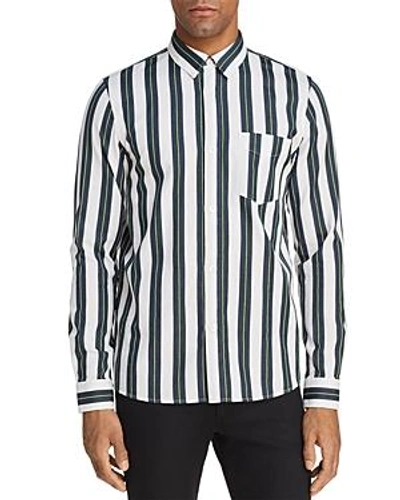 Shop Apc Alexis Striped Long Sleeve Button-down Shirt In White