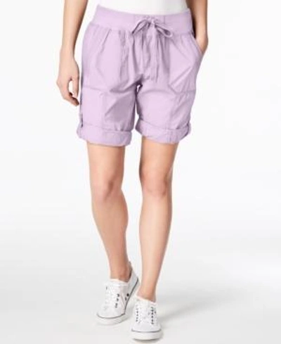 Shop Calvin Klein Performance Poplin Cargo Shorts In Violet Lace