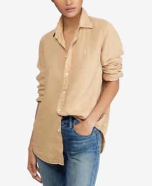ralph lauren women's linen shirt