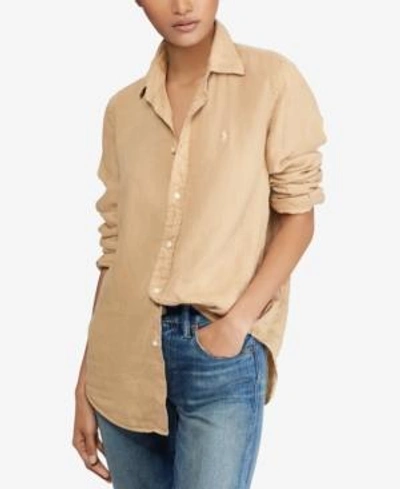 Polo Ralph Lauren Relaxed Fit Linen Shirt In Beige | ModeSens