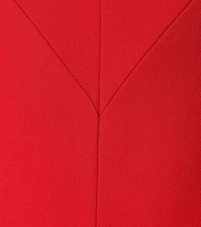 Shop Alexander Mcqueen Wool And Silk Blend Dress In Scarlet Red