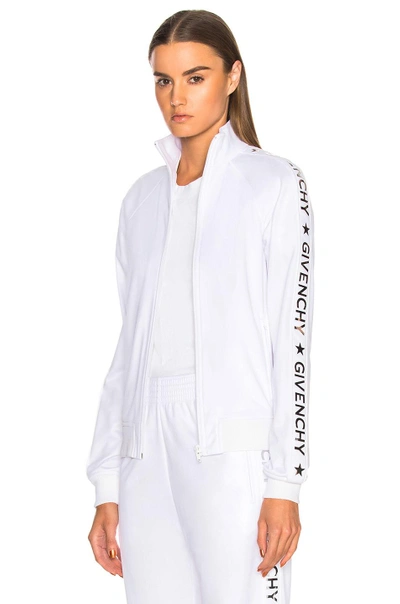 Shop Givenchy Technical Neoprene Jersey Track Jacket In White