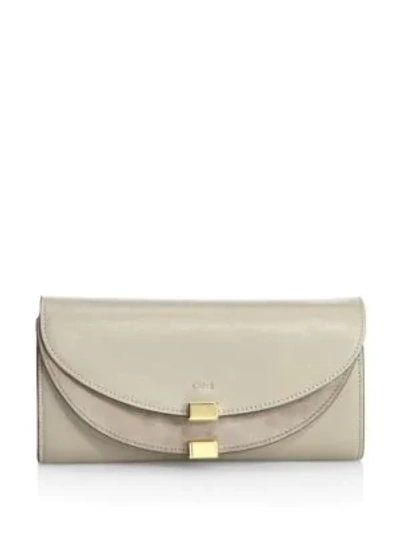 Shop Chloé Long Flap Continental Wallet In Pastel Grey