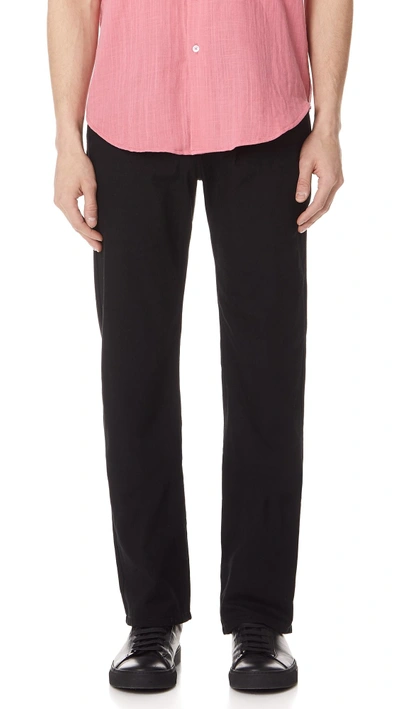 Shop Naked & Famous Rinsed Oxford Chino Pants In Black