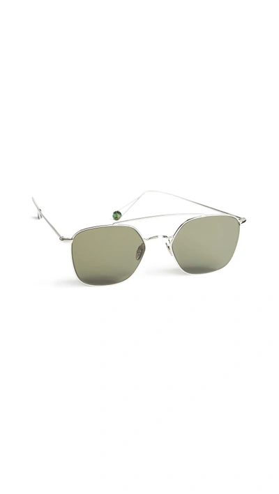 Shop Ahlem Concorde Sunglasses In White Gold/grey