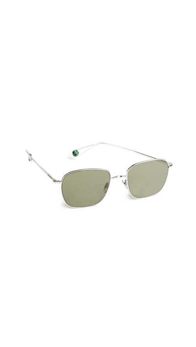 Shop Ahlem Blanche Sunglasses In White Gold/grey