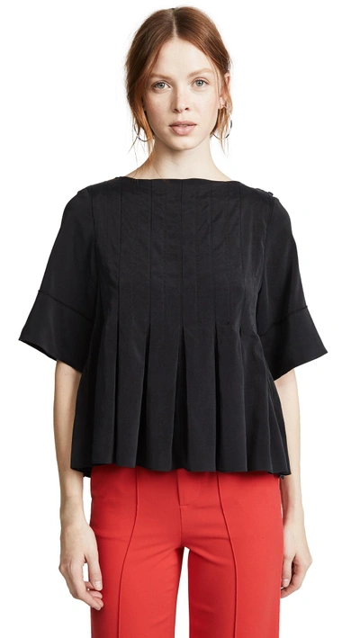 Shop Carven Ruffle Top In Noir