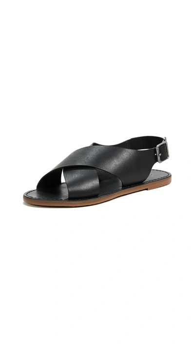 Shop Madewell Reka Crisscross Outstock Sandals In True Black