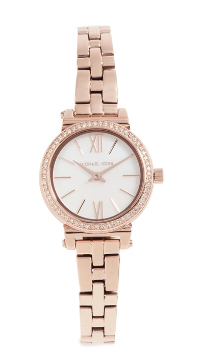 Shop Michael Kors Petite Sofie Watch, 25mm In Rose Gold