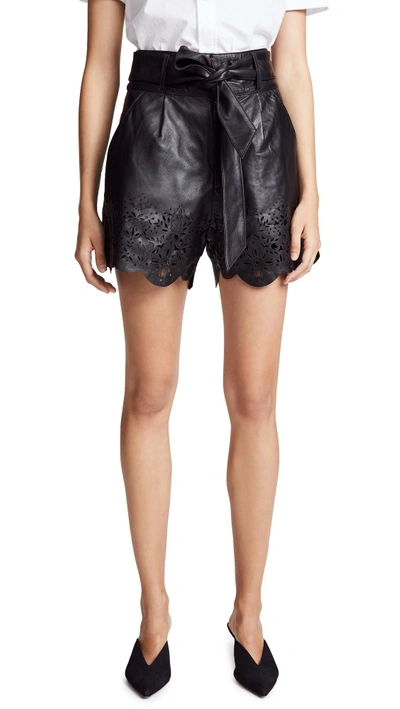 Shop Marissa Webb Jane Leather Shorts In Black