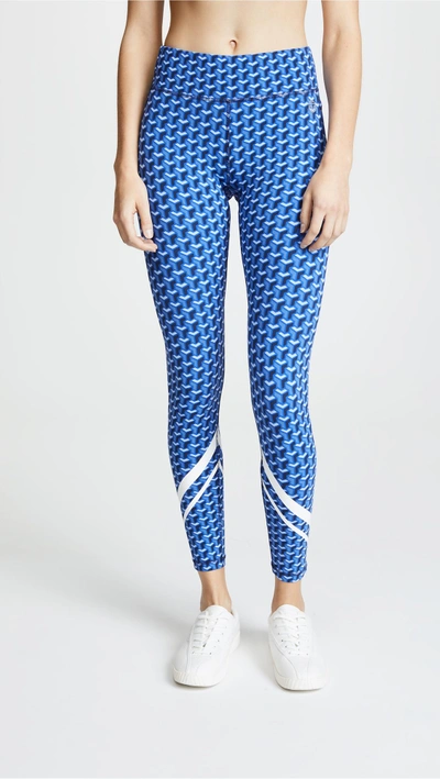 Shop Tory Sport Crop Leggings In Belgravia Block