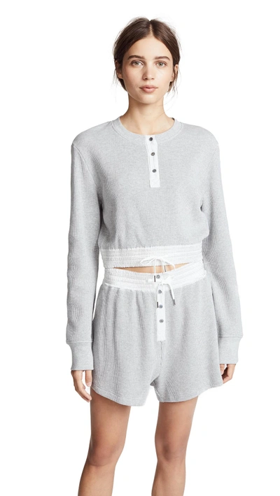 Shop Alexander Wang T Cropped Top In Heather Grey
