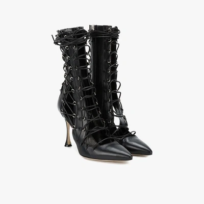 Shop Liudmila Black Drury Lane Leather Lace-up Boots