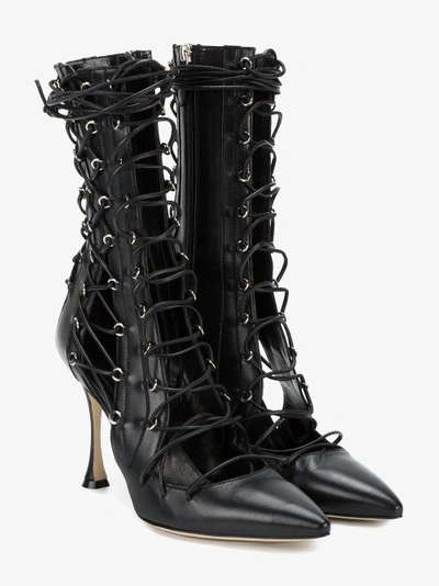 Shop Liudmila Black Drury Lane Leather Lace-up Boots