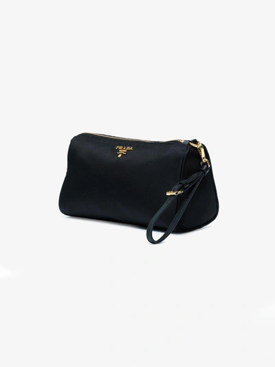 Shop Prada Black Logo Makeup Pouch With Handle