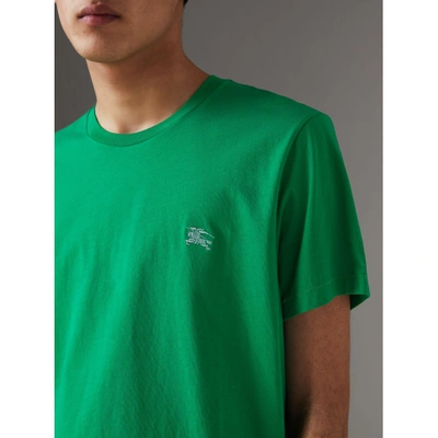 Shop Burberry Cotton Jersey T-shirt In Bright Green