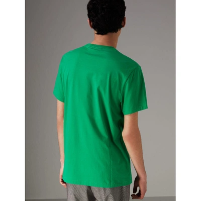 Shop Burberry Cotton Jersey T-shirt In Bright Green