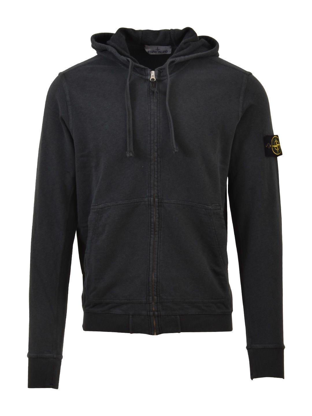 grey stone island zip up hoodie