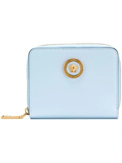 Shop Versace Medusa All Around Zip Wallet - Blue