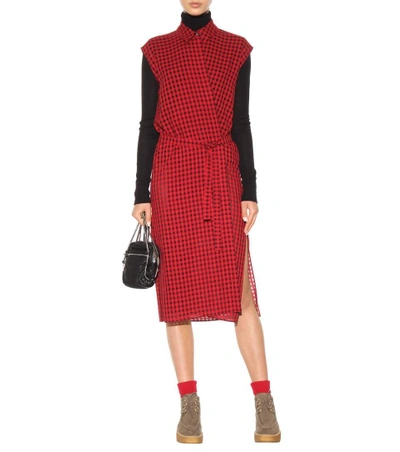 Shop Alexander Wang T Wool-blend Wrap Dress In Red