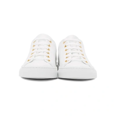 Shop Versace White Tribute Logo Sneakers In K0at White