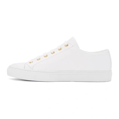 Shop Versace White Tribute Logo Sneakers In K0at White