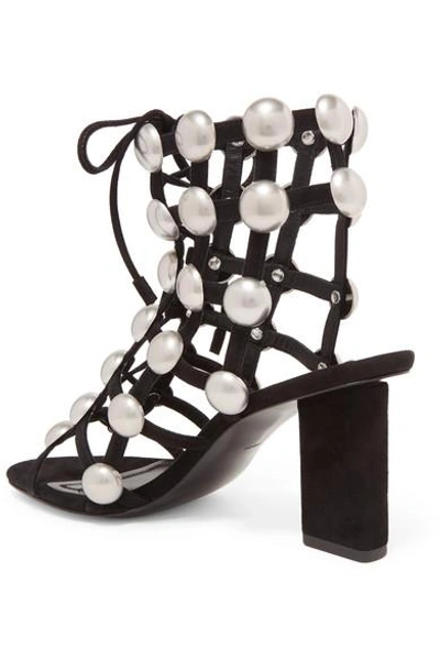 Shop Alexander Wang Rainey Studded Suede Sandals In Black