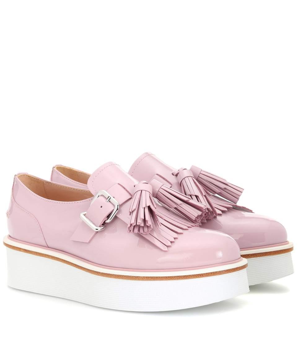 pink platform loafers