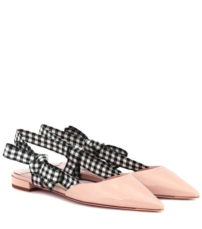 Shop Miu Miu Patent Leather Slingback Ballet Flats In Pink